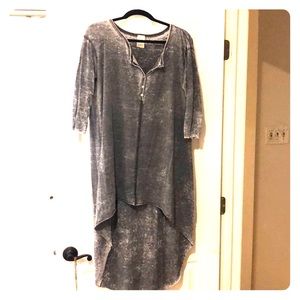 FREE PEOPLE grey high/low tunic shirt size L